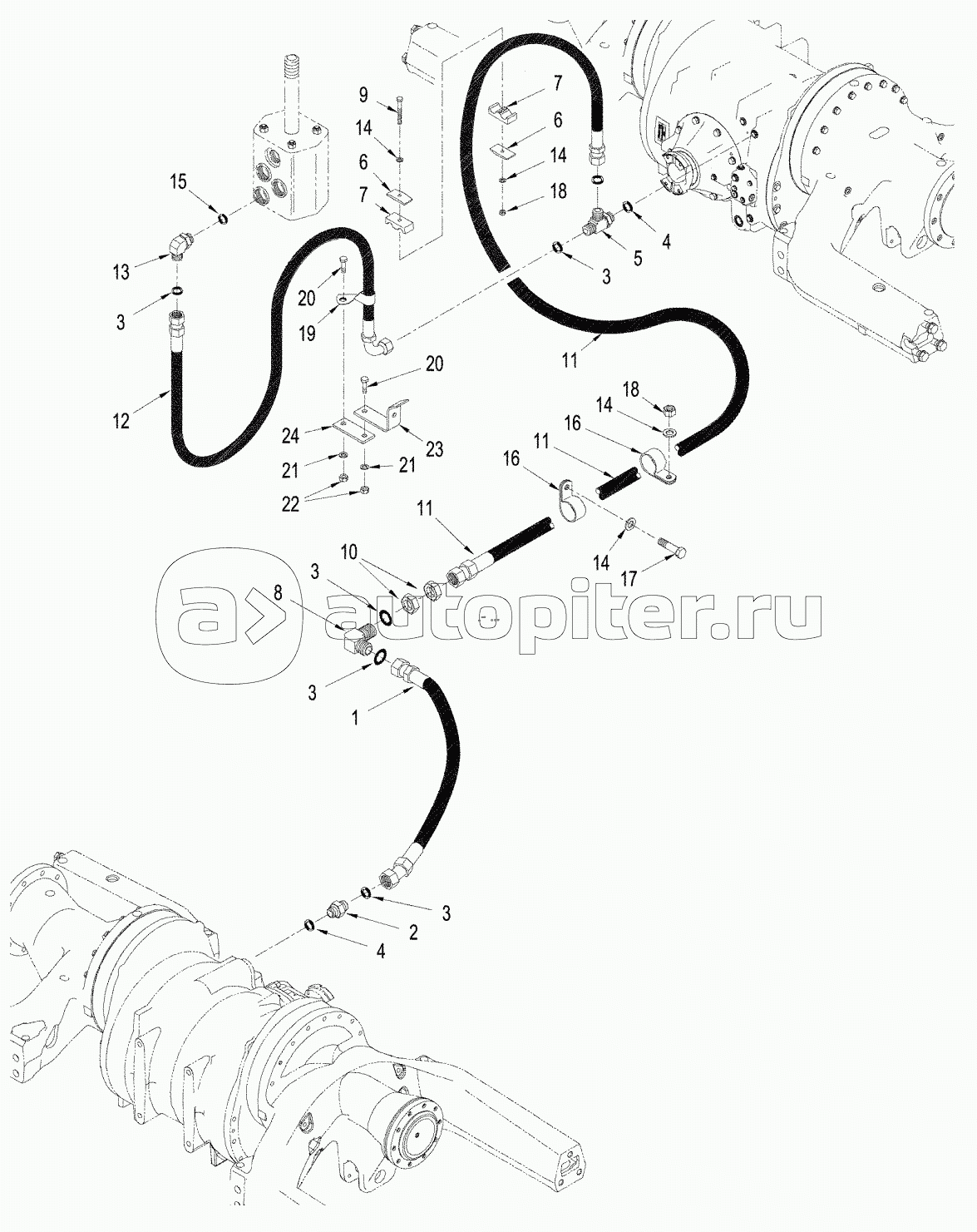 SERIES AXLE - SERVICE BRAKE CIRCUIT, QUADTRAC TRACTOR