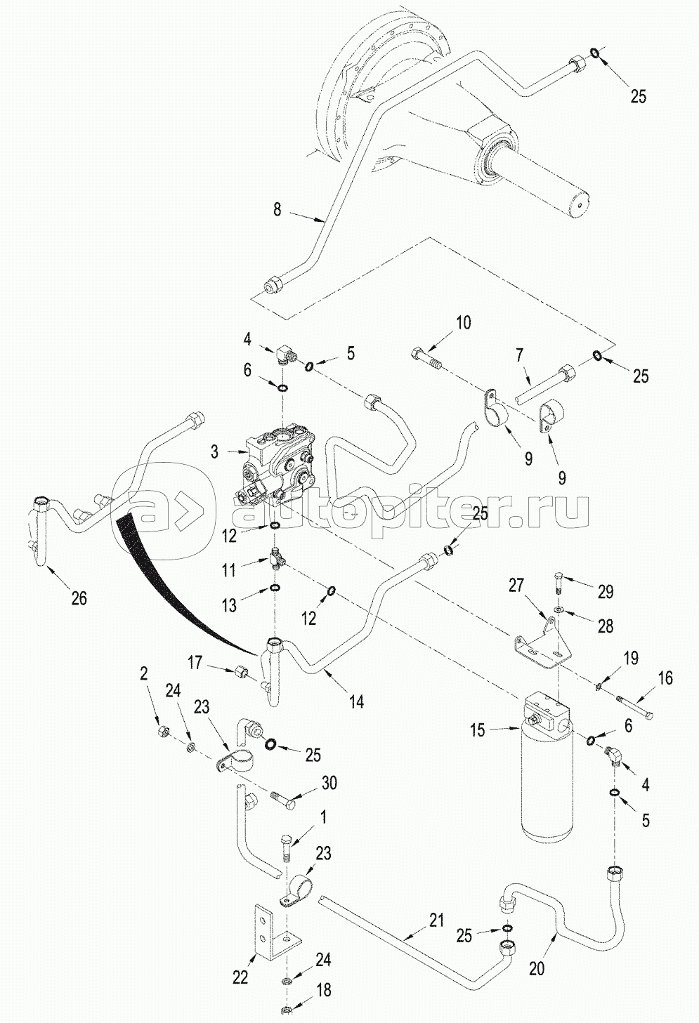SERIES AXLE HYDRAULICS - COOLING CIRCUIT, WHEEL TRACTOR