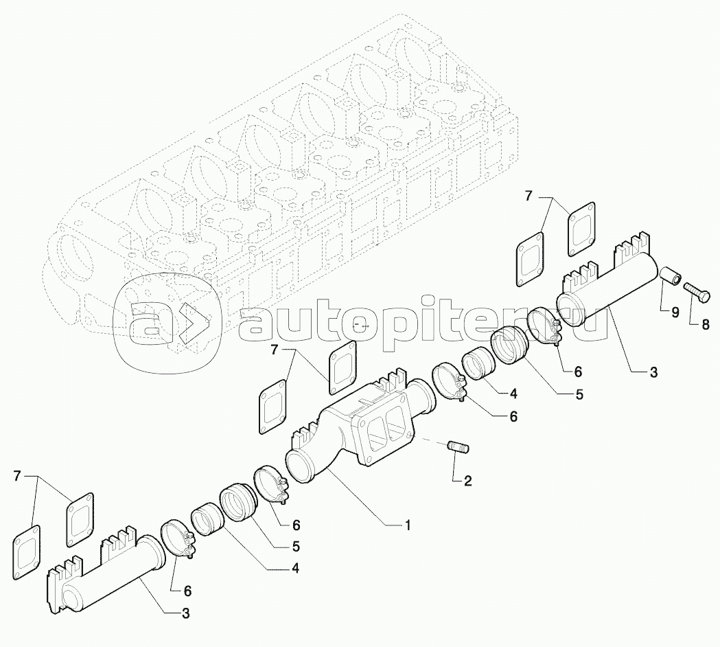 EXHAUST MANIFOLD, STX AND STEIGER 380/430