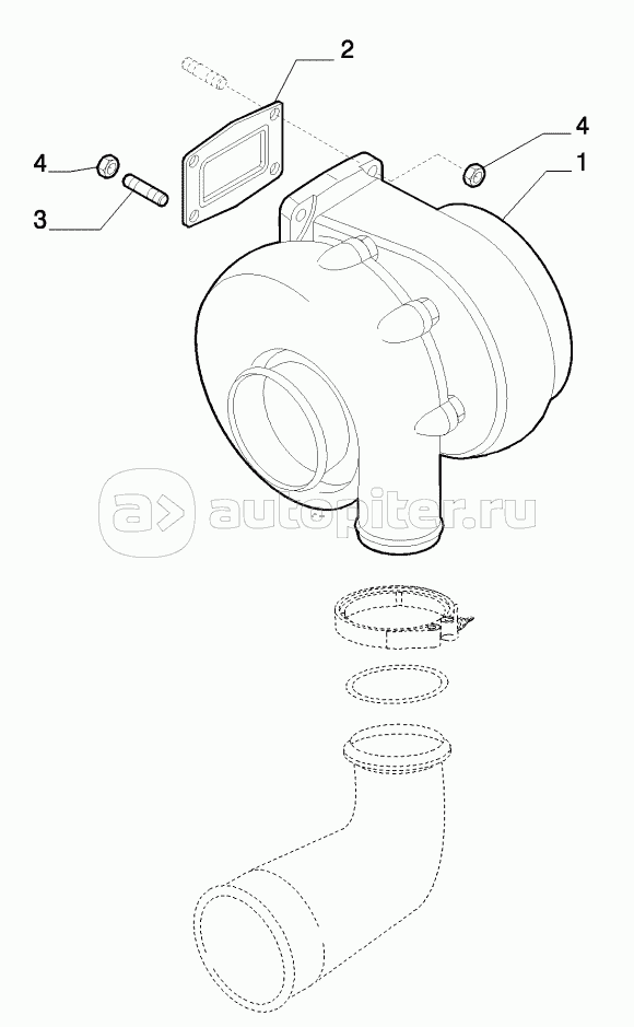 TURBOCHARGER MOUINTING, STX AND STEIGER 380/430