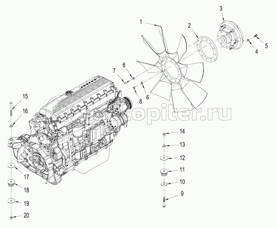 ENGINE MOUNTING AND ATTACHING PARTS, STX AND STEIGER 380/430