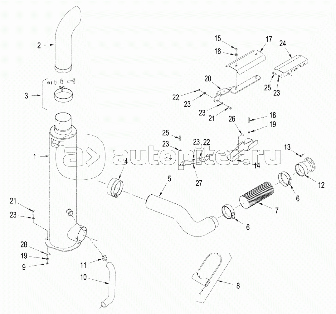 EXHAUST SYSTEM - QUADTRAC TRACTOR, STX AND STEIGER 380/430