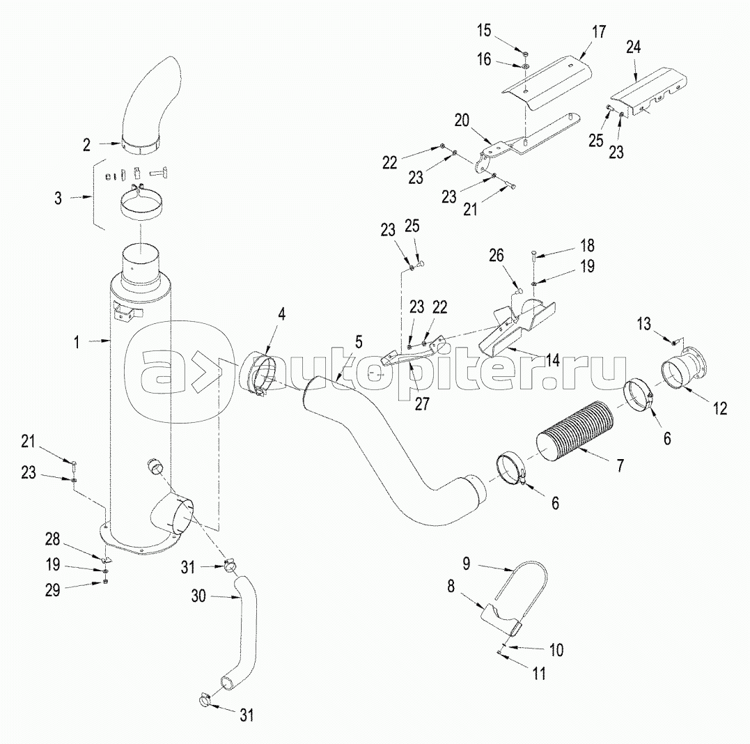 EXHAUST SYSTEM - WHEEL TRACTOR, STX AND STEIGER 380/430