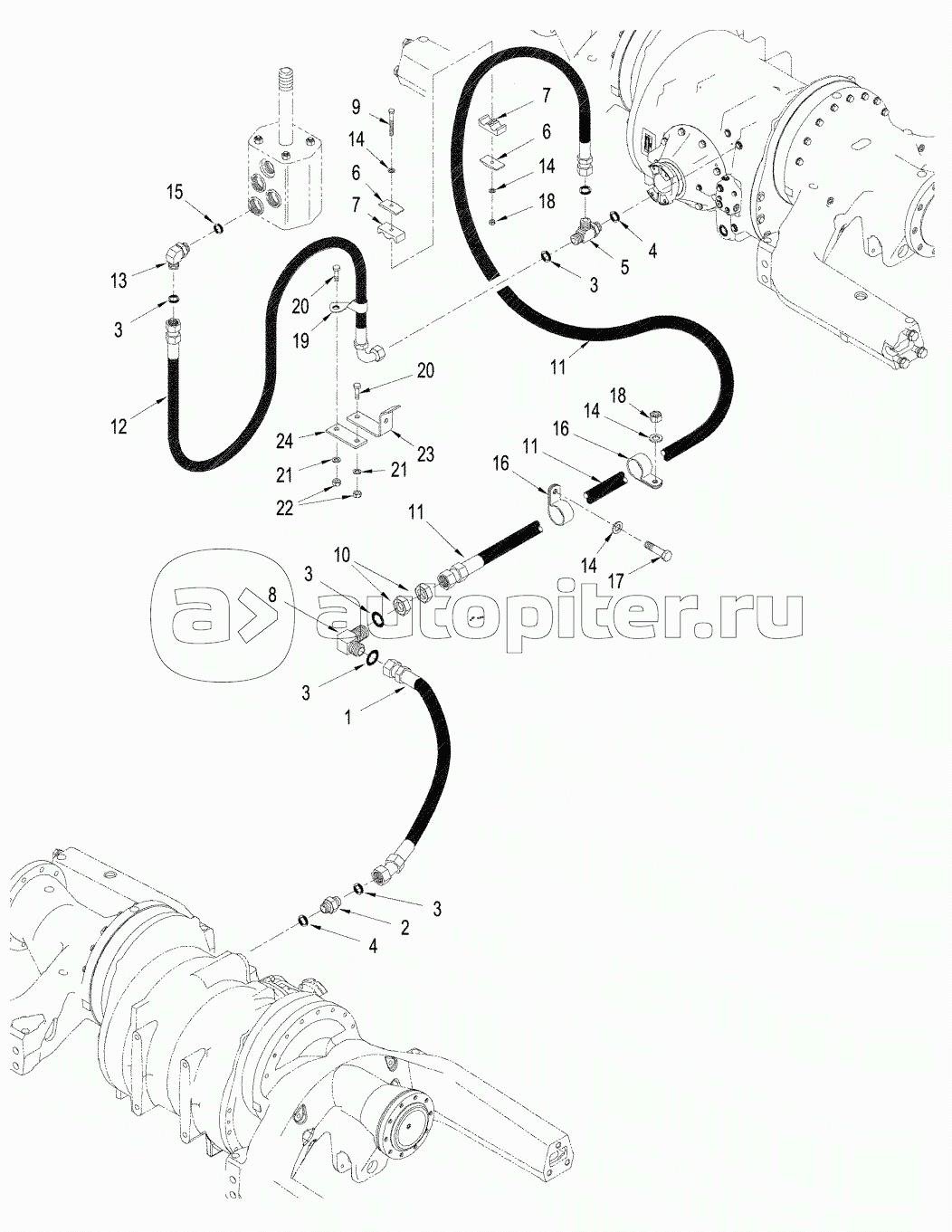 500 SERIES AXLE - SERVICE BRAKE CIRCUIT, QUADTRAC TRACTOR