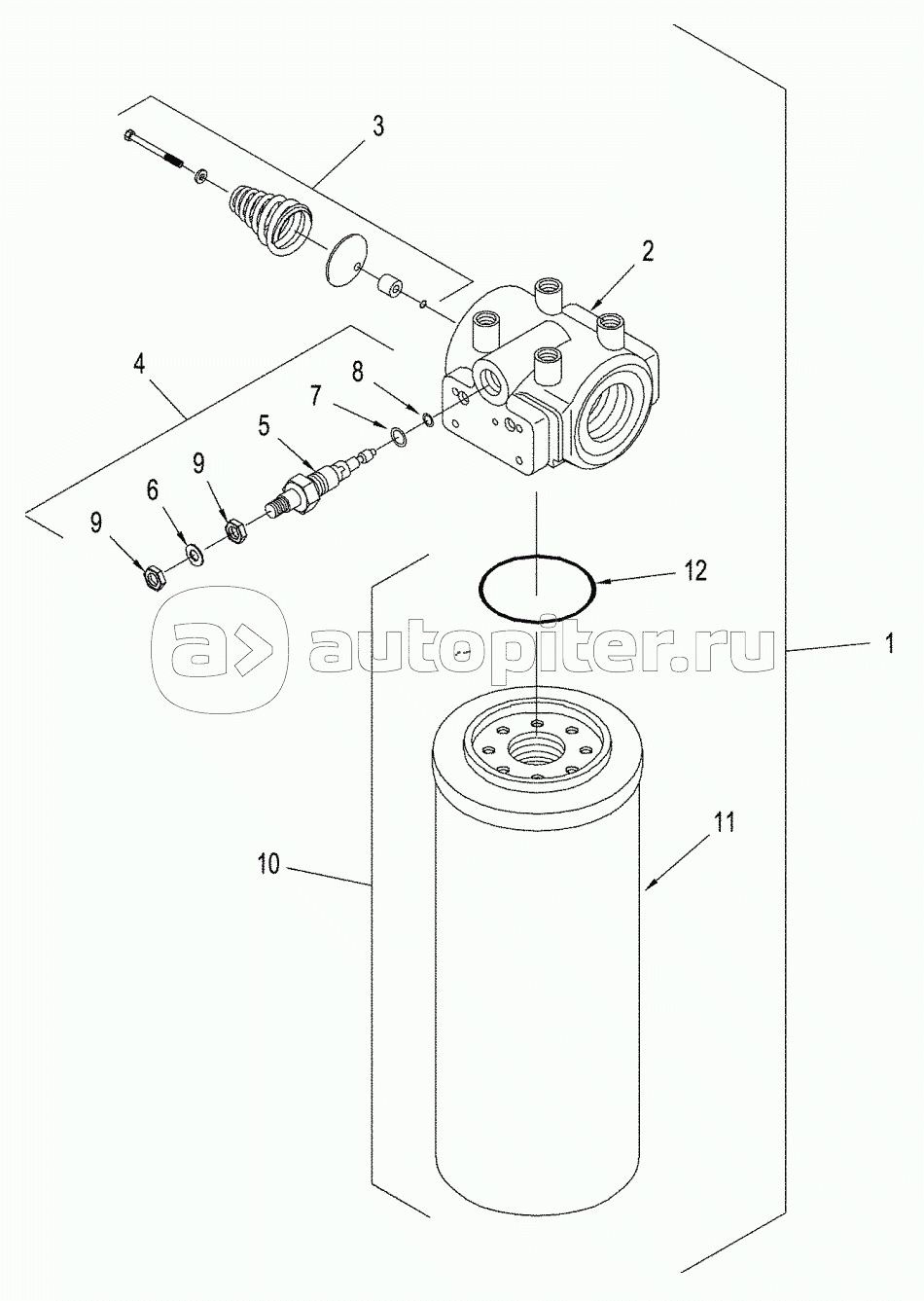 OIL FILTER - MAIN HYDRAUIC (BELOW BATTERY)