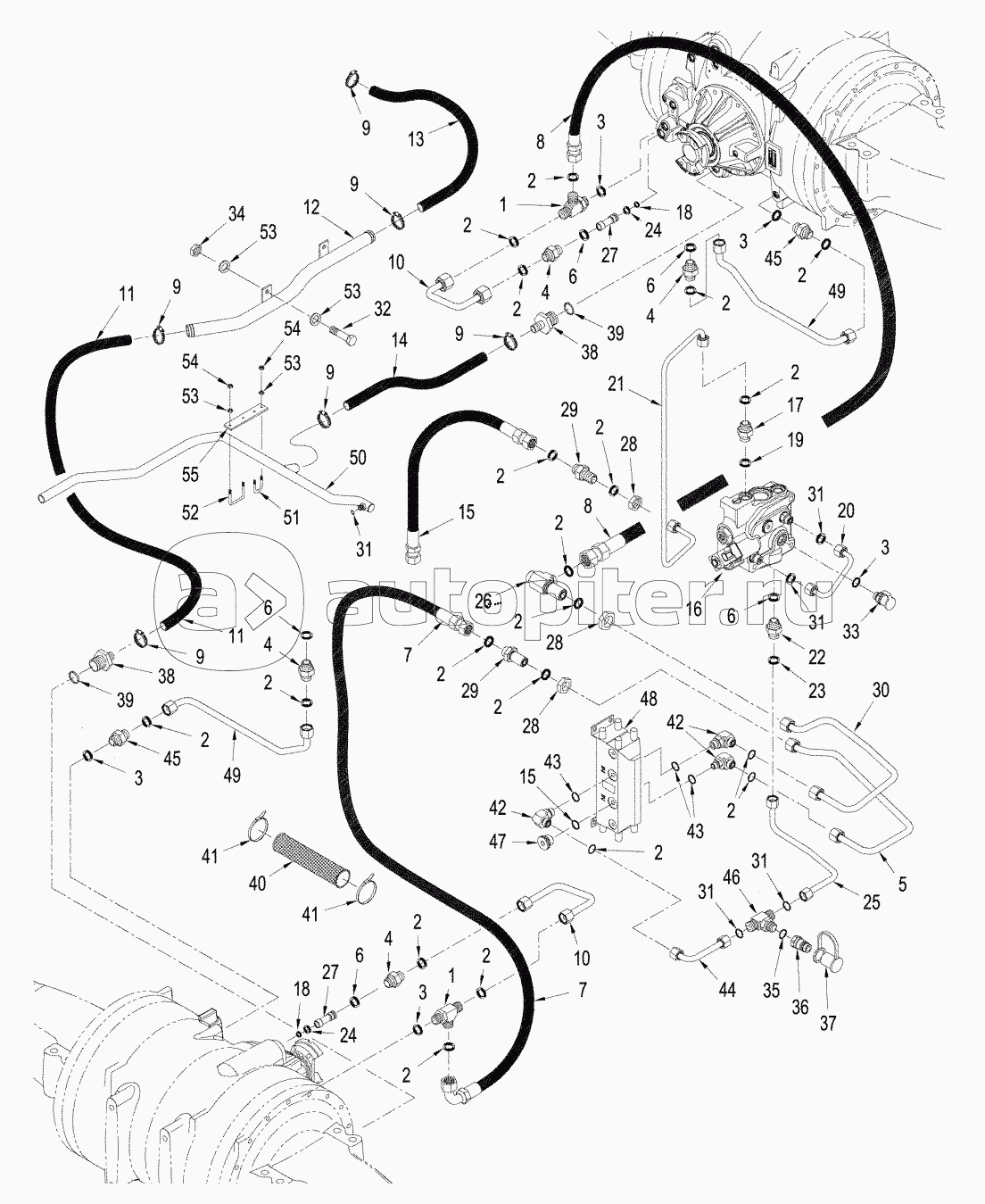 500 SERIES AXLE HYDRAULICS - LUBRICATION CIRCUIT, WHEEL TRACTOR