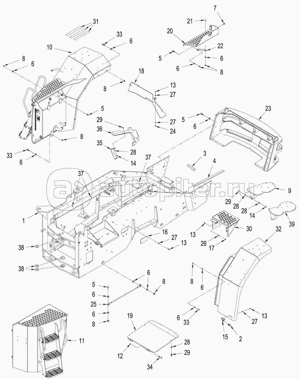 FRONT FRAME, WHEEL TRACTOR, STX & STEIGER 480/530