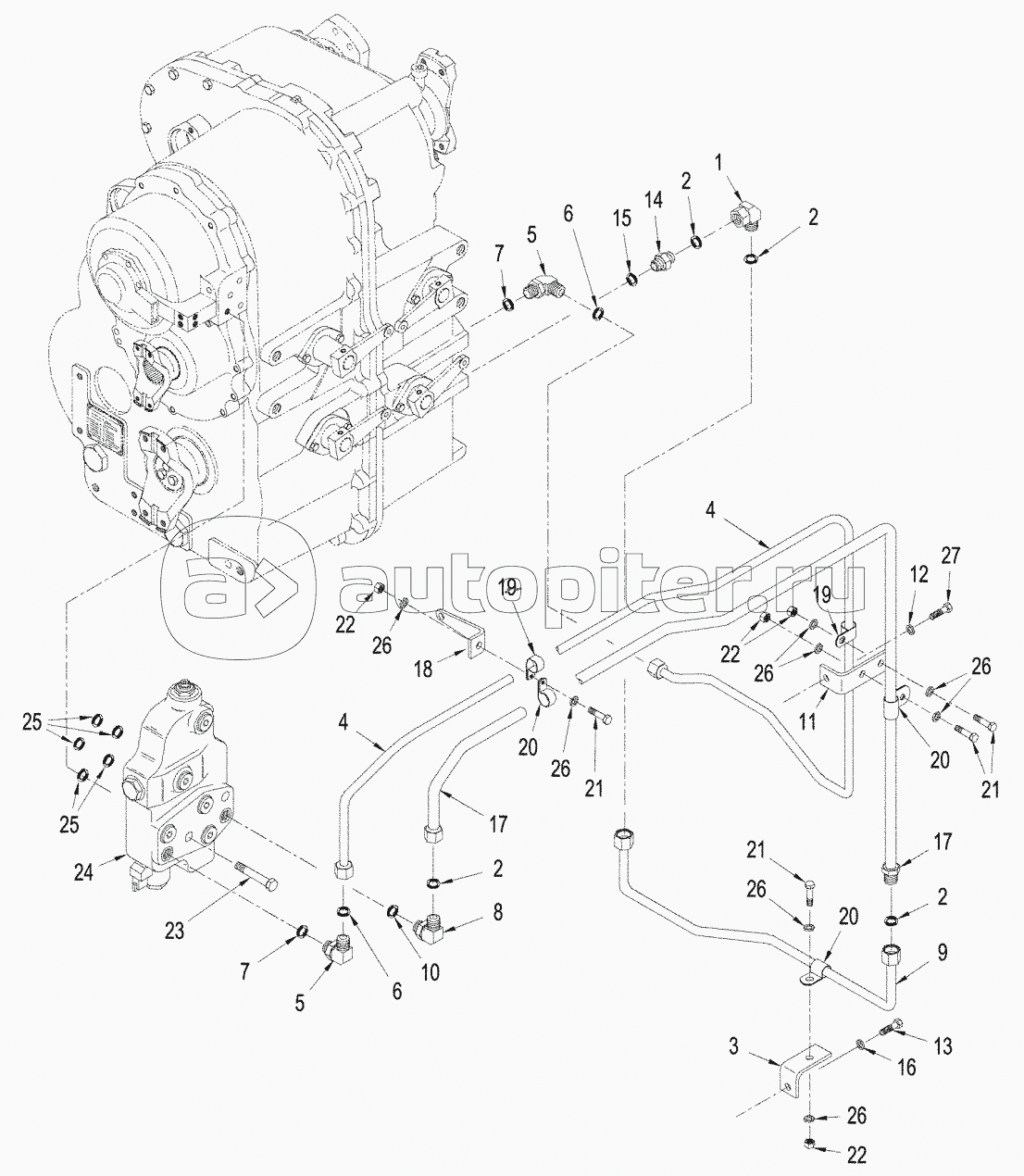 POWER TAKEOFF - CLUTCH LUBRICATION, WITH MANUAL SHIFT TRANSMISSION
