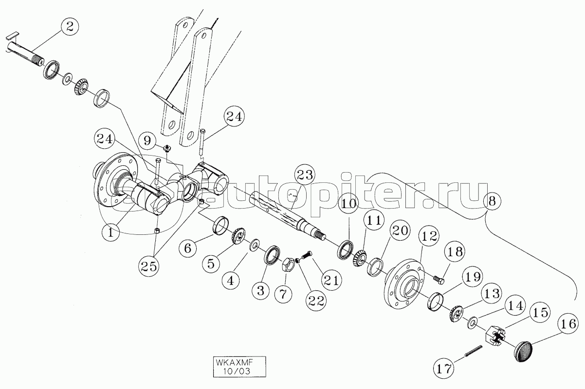 DOUBLE FOLD WALKING AXLE ASSEMBLY 48-1/2 MAINFRAME ONLY THROUGH 50-1/2 MODELS