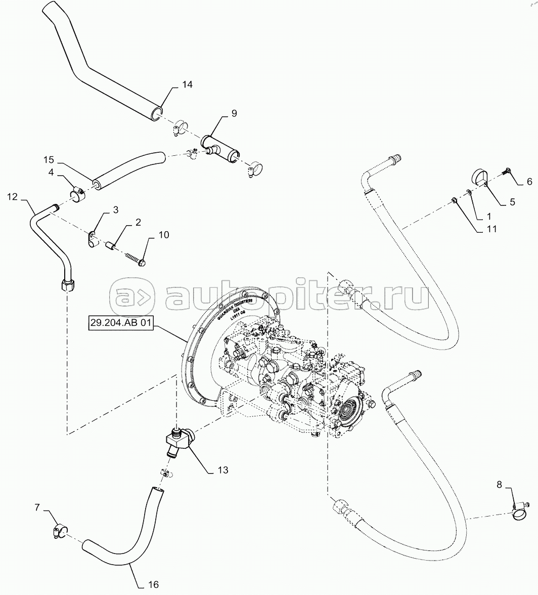 HYDROSTATIC PUMP, SUPPLY LINES, MECHANICAL CONTROLS
