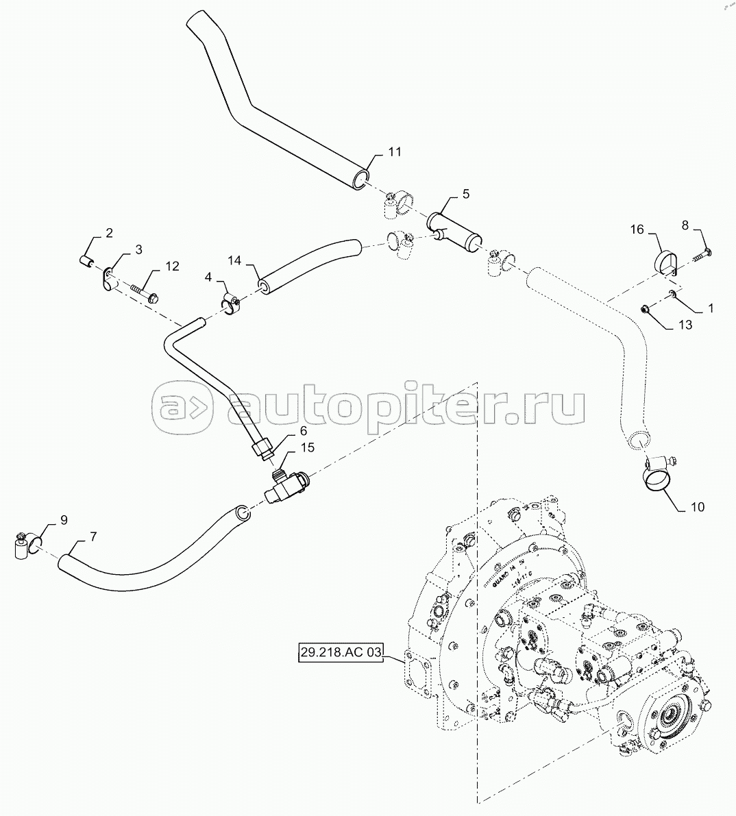 HYDROSTATIC PUMP, SUPPLY LINES, E-H CONTROLS