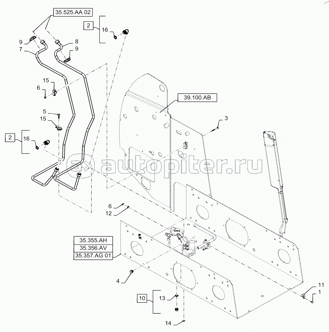 AUXILIARY CHASSIS PLUMBING, STANDARD FLOW