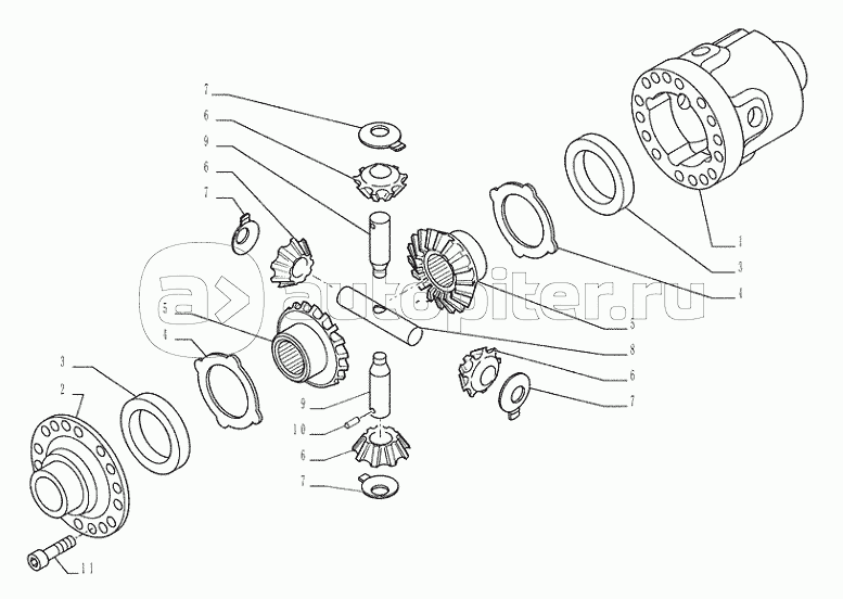 27.106.02(01) - VAR - 461150, 461151, 461153, 461155 - UNDERCARRIAGE (L=2,50MT) REARAXLE DIFFERENTIAL