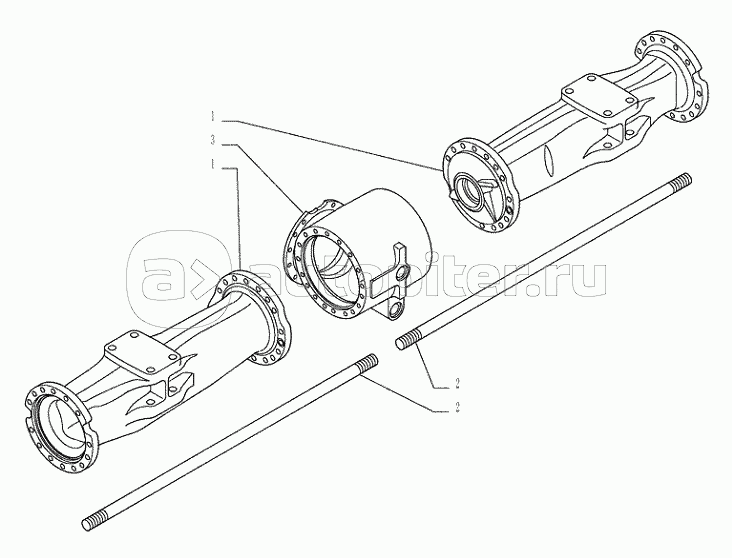 27.120.01(01) - VAR - 461150, 461151, 461153, 461155 - UNDERCARRIAGE (L=2,50MT) REARAXLE HOUSING