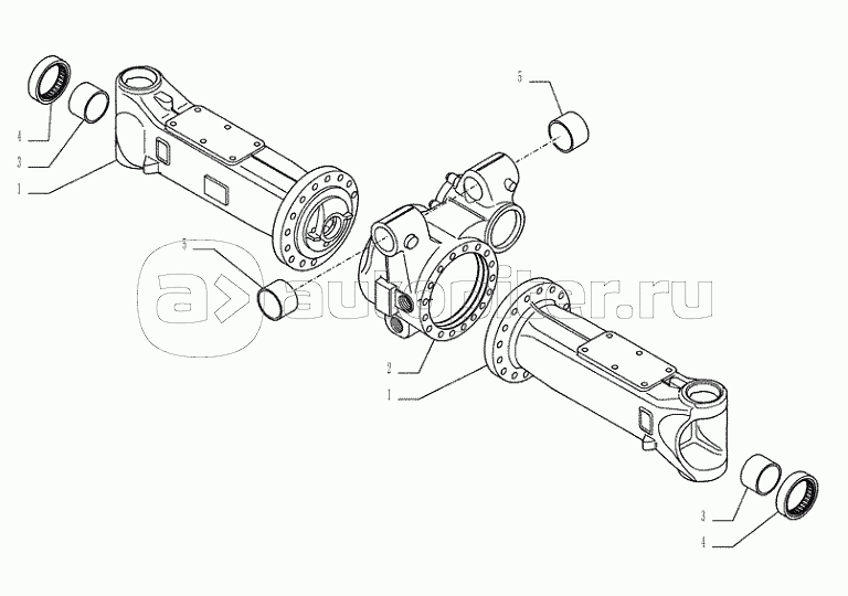 25.100.0201(01) - VAR - 461252, 461253, 461254, 461256 - UNDERCARRIAGE (L=2,75MT) -FRONT AXLE - HOUSING AND JOINTS