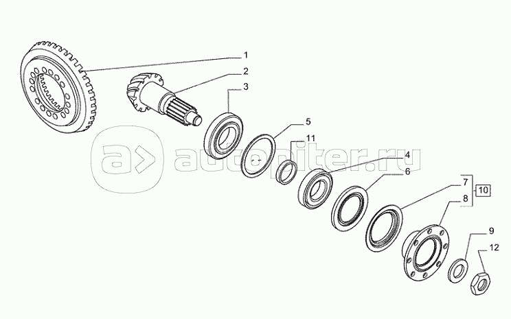 25.102.01(01) - VAR - 461150, 461151, 461153, 461155 - UNDERCARRIAGE (L=2,50MT) - FRONTAXLE - BEVEL GEAR
