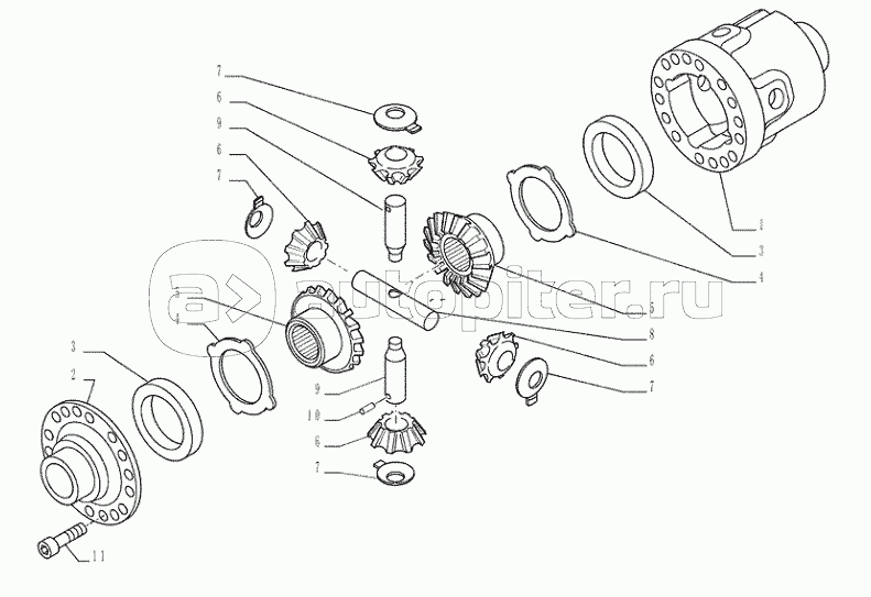 25.102.0201(01) - VAR - 461252, 461253, 461254, 461256 - UNDERCARRIAGE (L=2,75MT) -FRONT AXLE - DIFFERENTIAL - END YR 14-OCT-2015