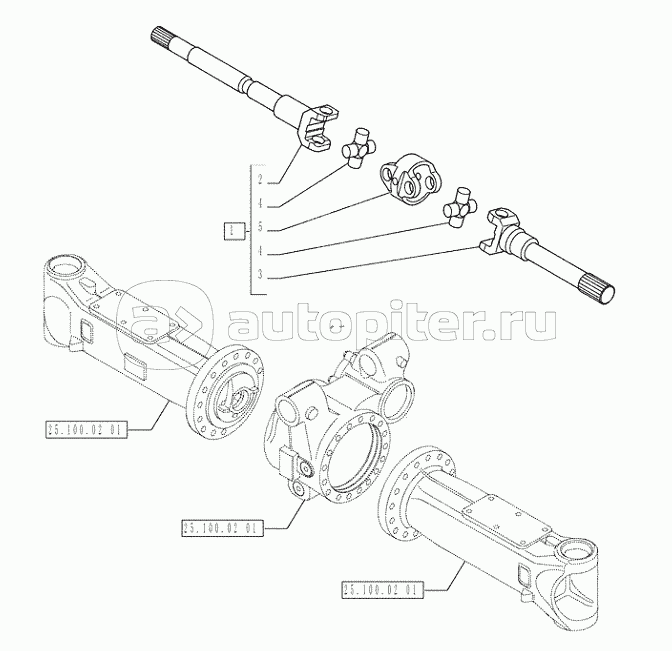 25.108.01(01) - VAR - 461150, 461151, 461153, 461155 - UNDERCARRIAGE (L=2,50MT) - FRONTAXLE SHAFT