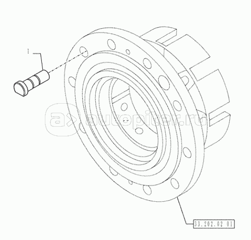 25.108.03(01) - VAR - 461150, 461151, 461153, 461155 - UNDERCARRIAGE (L=2,50MT) - FRONTAXLE- WHEEL RIM STUD
