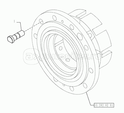 25.108.0301(01) - VAR - 461252, 461253, 461254, 461256 - UNDERCARRIAGE (L=2,75MT) -FRONT AXLE- WHEEL RIM STUD