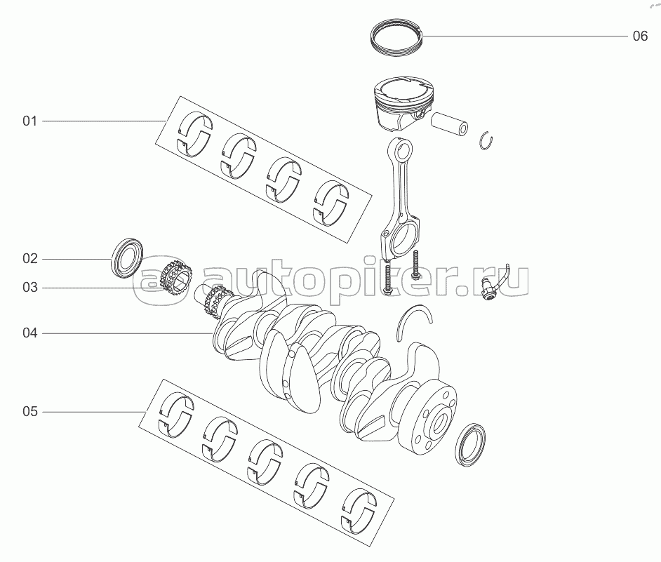 Crankshaft connecting rod mechanism (E4T15C)
