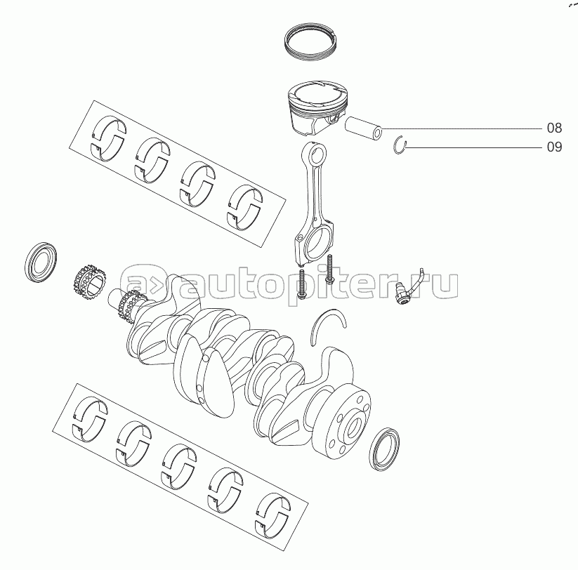 Crankshaft connecting rod mechanism (E4T15C)
