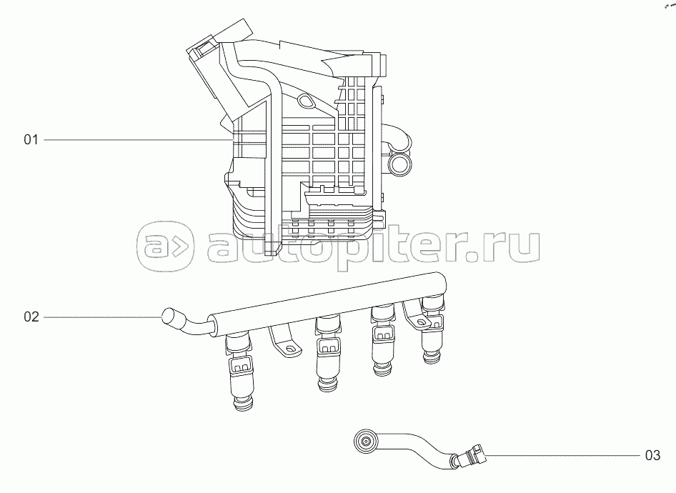Intake/exhaust system, fuel rail (E4T15C)