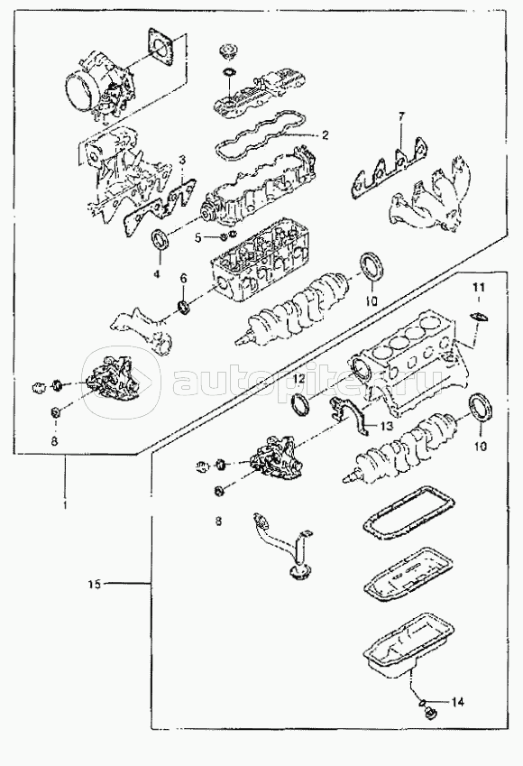 Ремонтный набор прокладок (1.8/2. 0SOHC)
