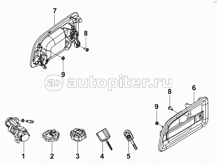 6105E-C6110 IGNITION LOCK AND DOOR LATCH SET