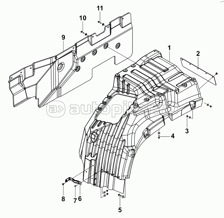 8403E-C6201 LEFT INNER LONGITUDINAL FENDER SET-FRONT WHEEL