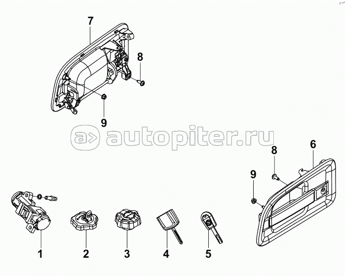 6105E-C6110 IGNITION LOCK AND DOOR LATCH SET
