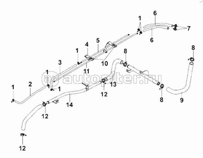 1311D-T0500 Air Removal Circulation Pipeline Subassembly - Engine