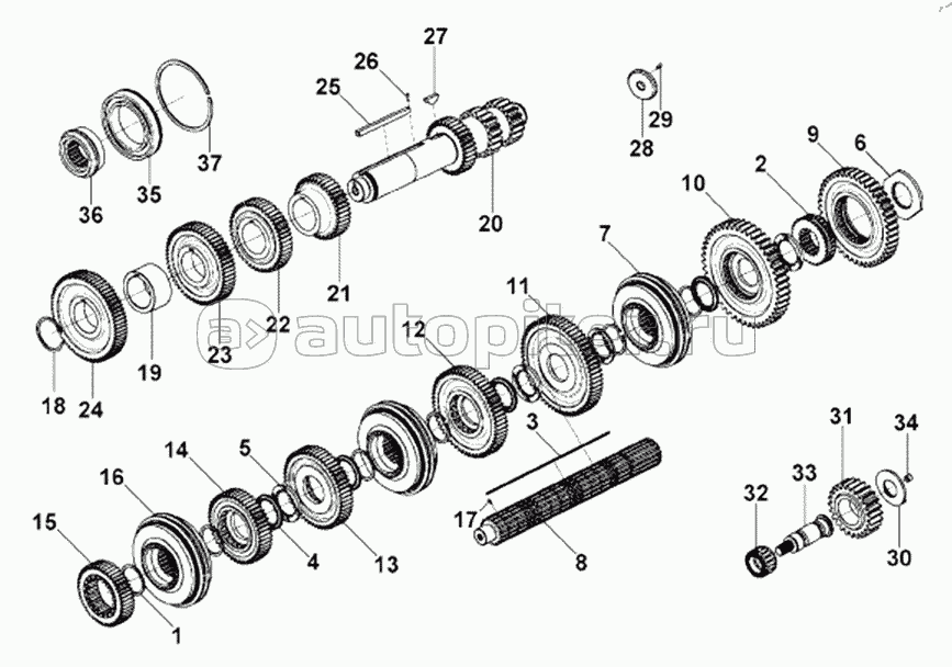 1700010-T0509-03 Second Shaft Assembly, Counter Shaft Assembly