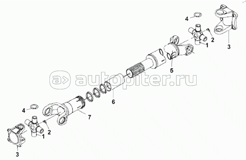 2202ZB7A-010 Driving Shaft & Spline Shaft Fork Assembly