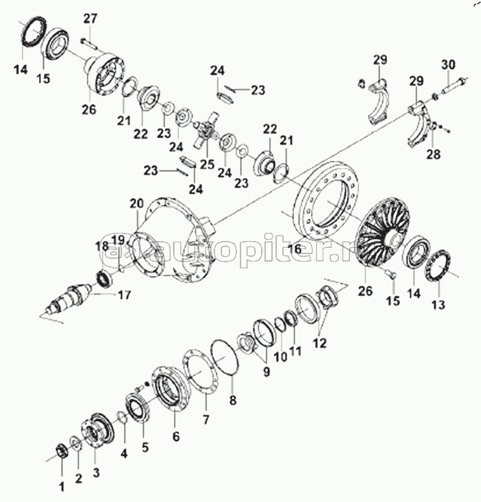 2402ZB7D-010 Rear Axle Main Retarder & Bevel Gear Differential