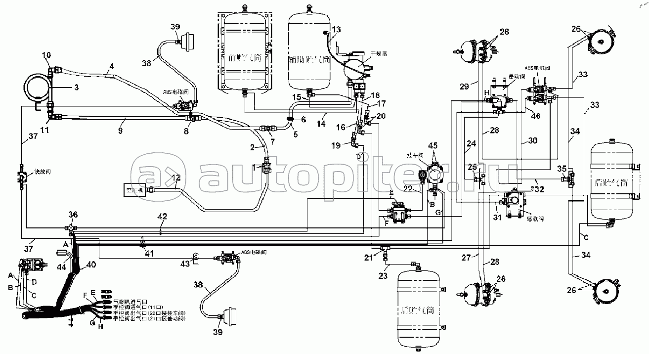 3506001-T0403 Installation Diagram for Exhaust Brake Pipeline