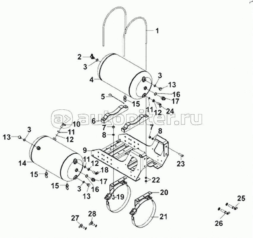 3513B-T0402 Front Air Reservoir Subassembly
