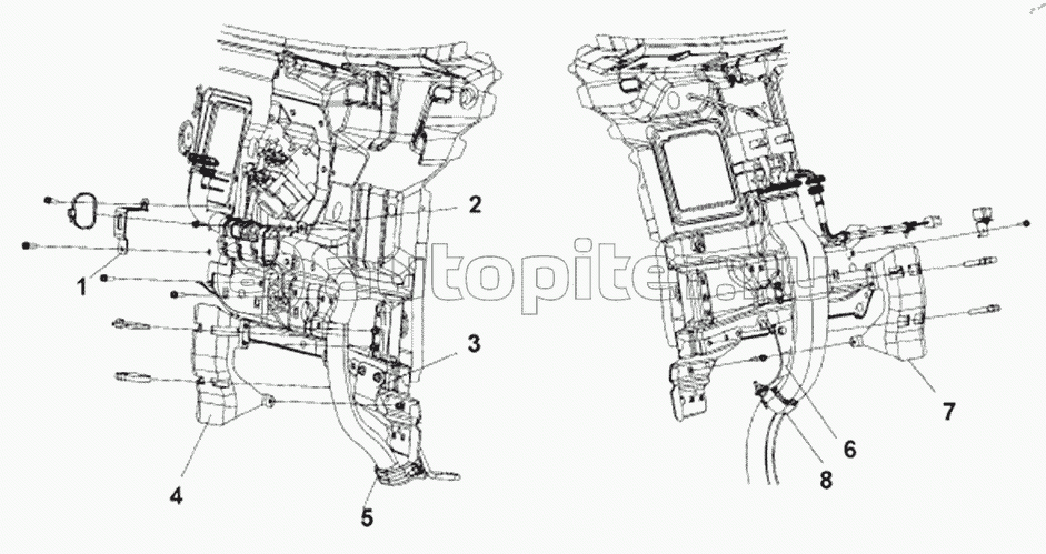 3724Z-C0100 Front Wall Harness Sheet Guard Subassembly