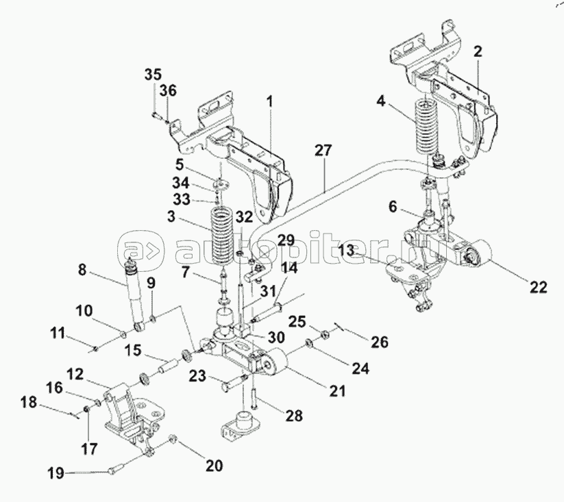 5001A-C0300 Cab Front Suspension Subassembly -T1 High-top Full-floating