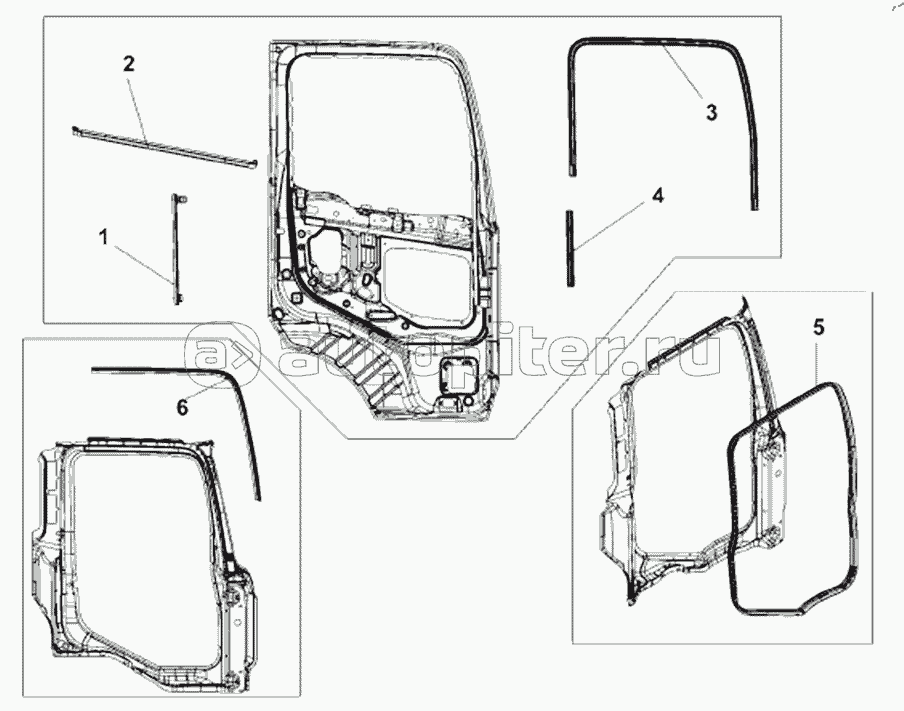 6107B-C0100 Right Door Sealing Strip Subassembly