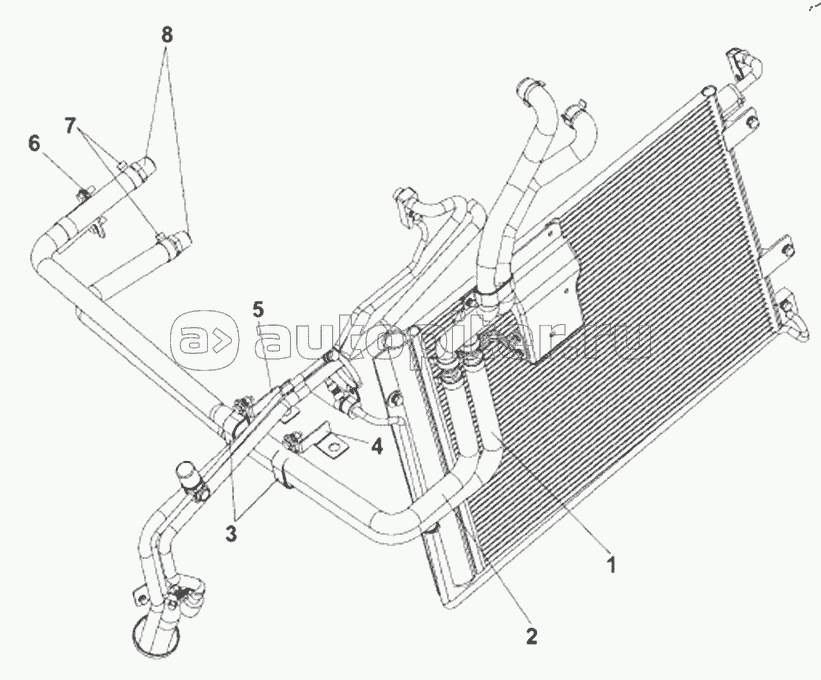 8101C-C0104 Warm Air Blower Water Inlet / Outlet Pipe Subassembly