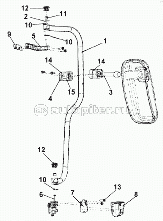 8201C-C0100 Driver Side Exterior Rearview Mirror Installation Subassembly -Cab