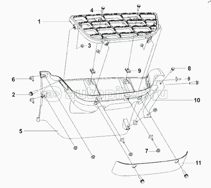 8405A-C0101 Left Footrest Subassembly - Cab