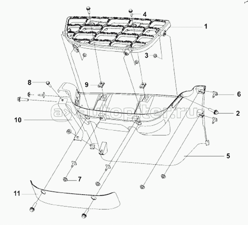 8405B-C0101 Right Footrest Subassembly - Cab