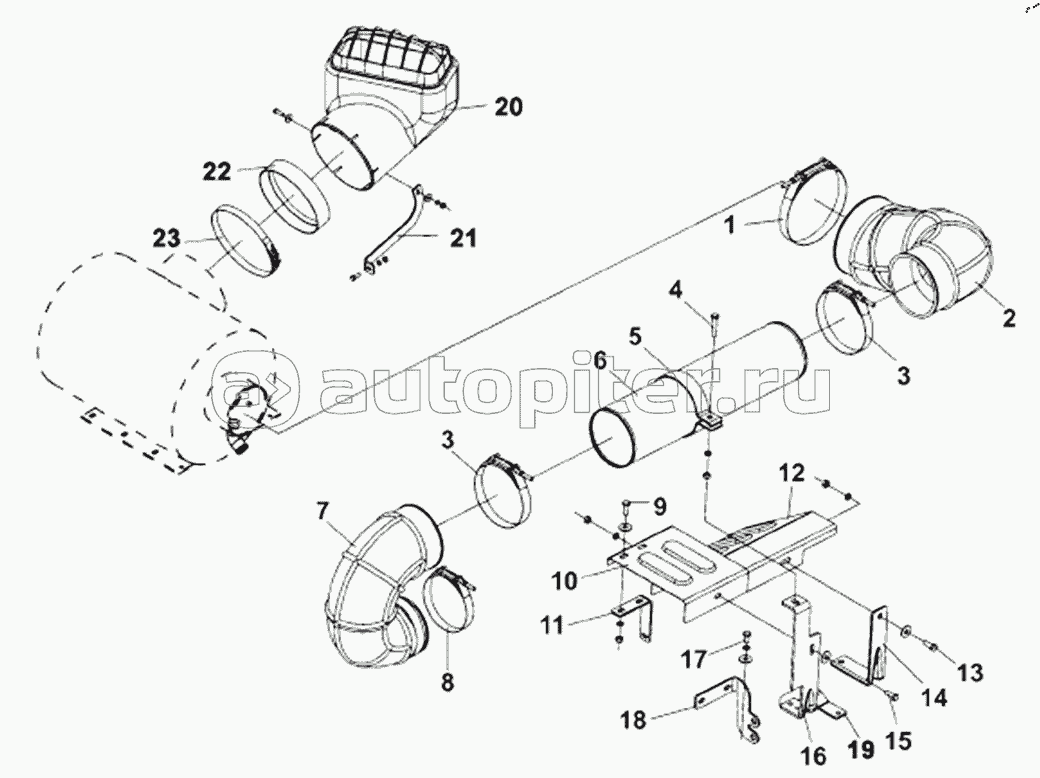 1109C-T0500 Intake Pipe Subassembly – From Air Filter to Engine
