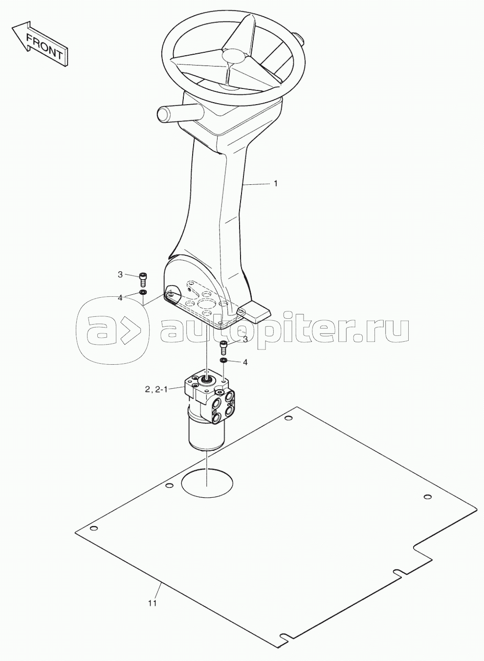 STEERING WHEEL ASSY - EMR (NON ROPS) (8044-)