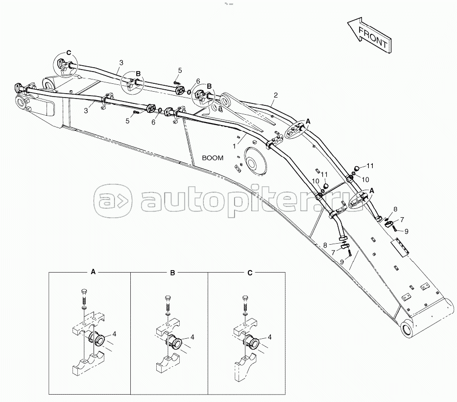 BOOM PIPING - BOOM 5,9m (TWO AND ONE WAY)