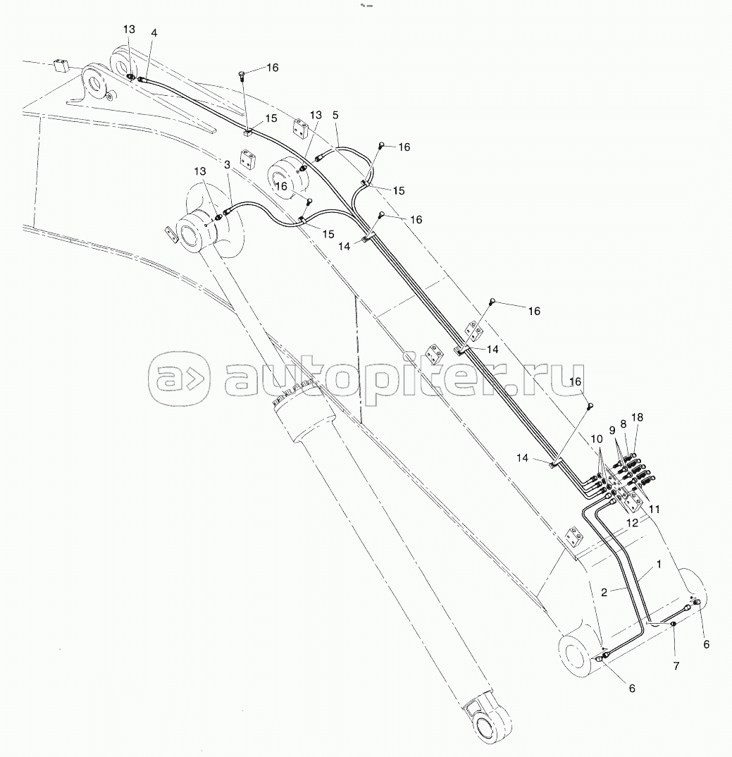 LUBRICATION PIPING - 7.1m BOOM Serial No 1001 - 1200