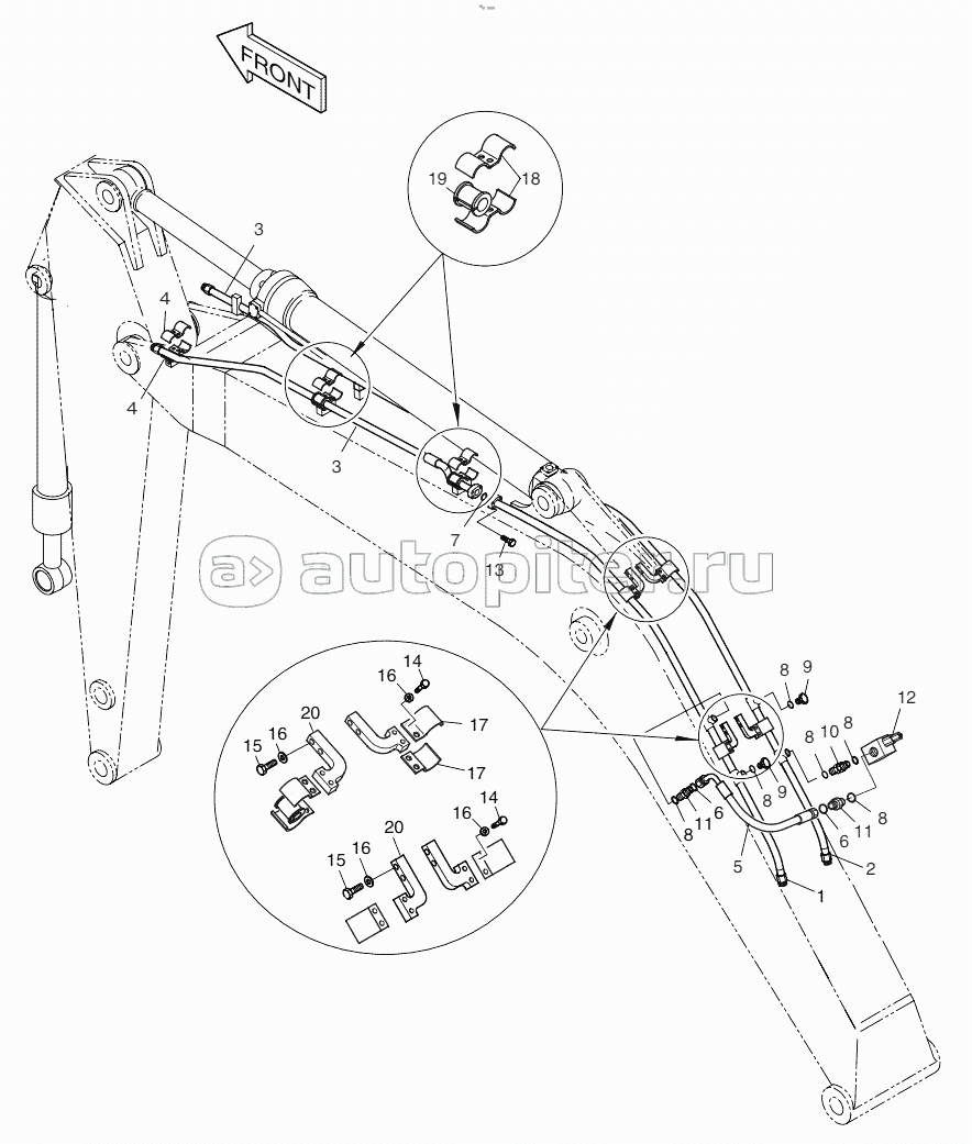 BOOM PIPING - 7.1m ONE & TWO WAY Serial No 1201 -