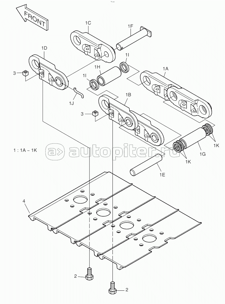 TRACK SHOE ASSY - 600G - HEAVY DUTY Serial No 1001 - 1394